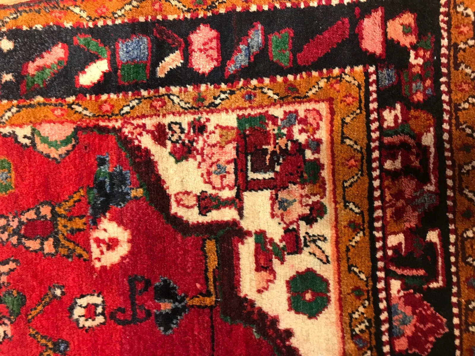 4.3 x 6.9 Vintage Tribal Medallion Red 100% Wool Vegetable Dye Rug