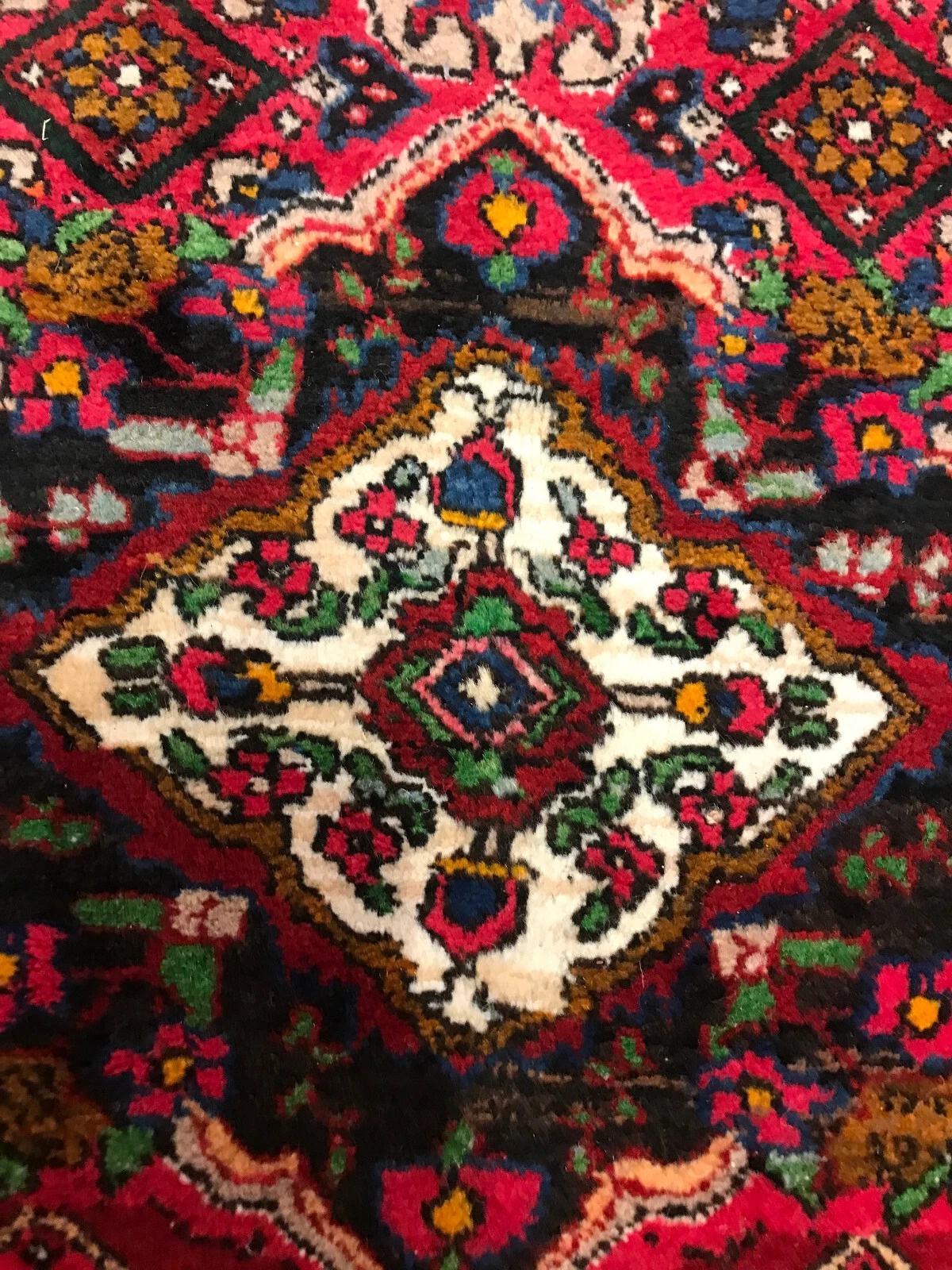 4.3 x 6.9 Vintage Tribal Geometric Maroon 100% Wool Vegetable Dye Rug