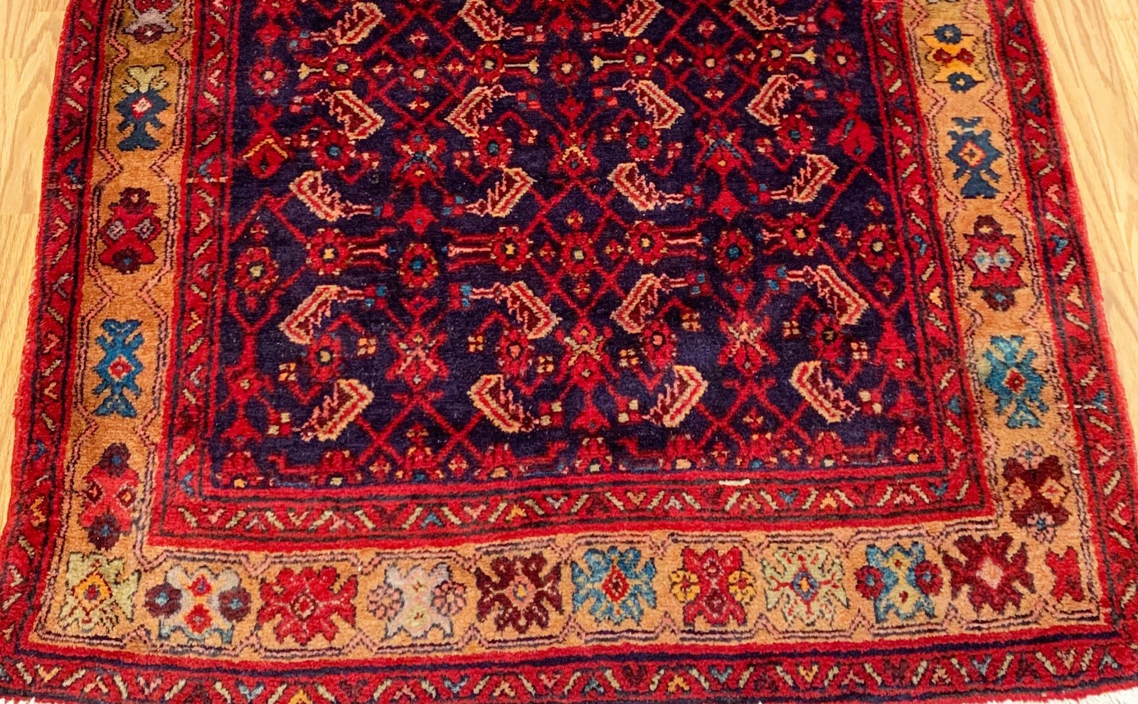 4.5 x 6.5 Vintage Tribal Red 100% Wool Hand Made Rug Vegetable Dye