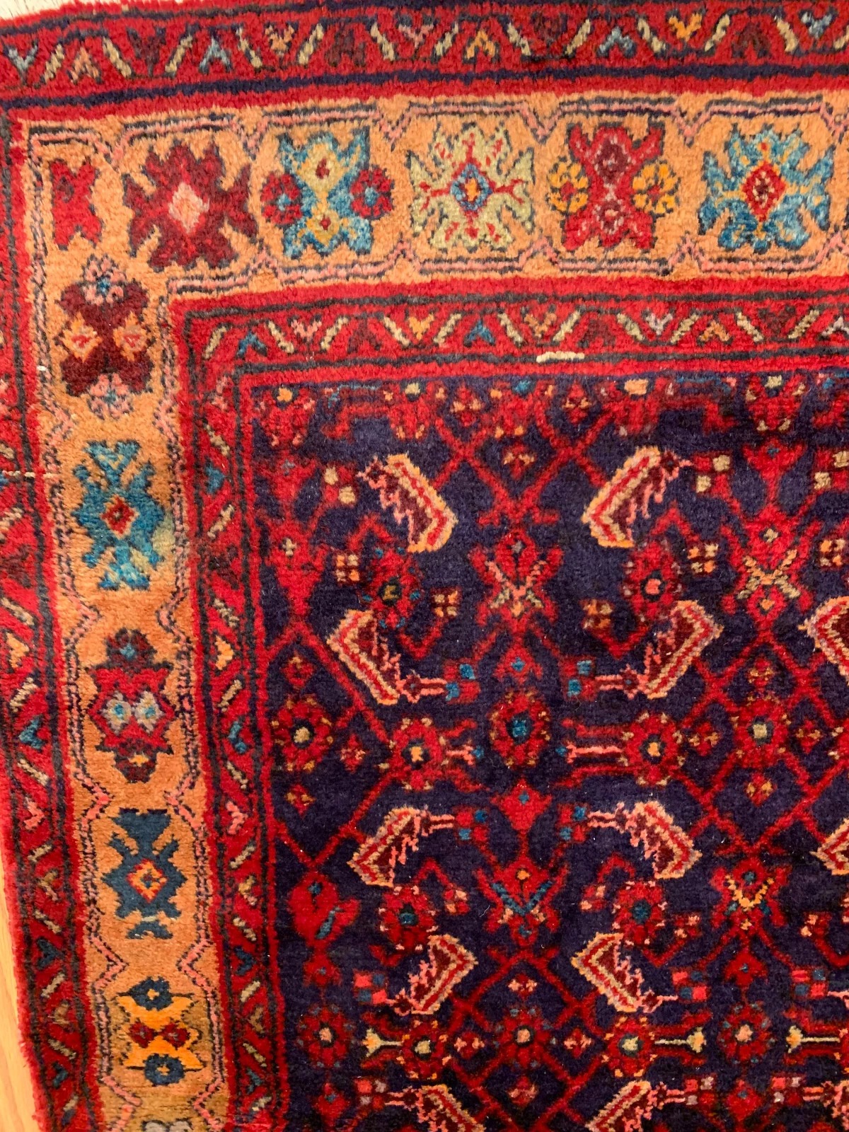 4.5 x 6.5 Vintage Tribal Red 100% Wool Hand Made Rug Vegetable Dye