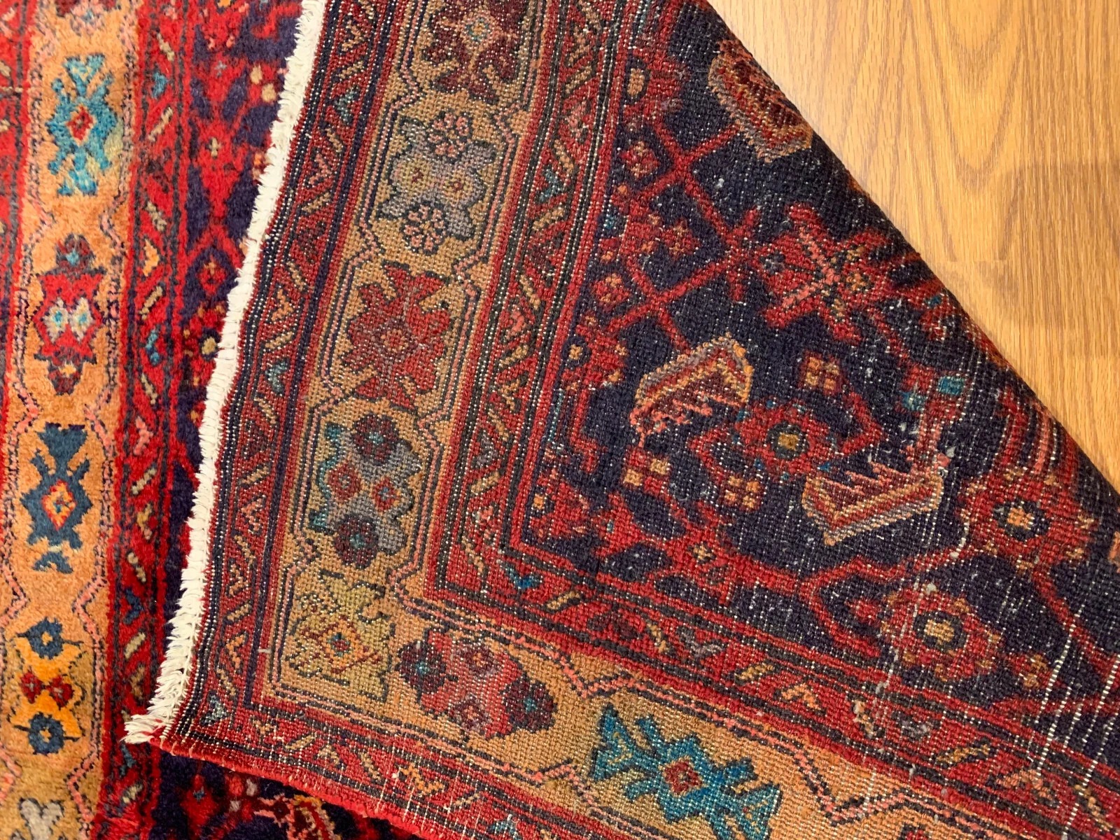 4.5 x 6.5 Vintage Tribal Red 100% Wool Hand Made Rug Vegetable Dye