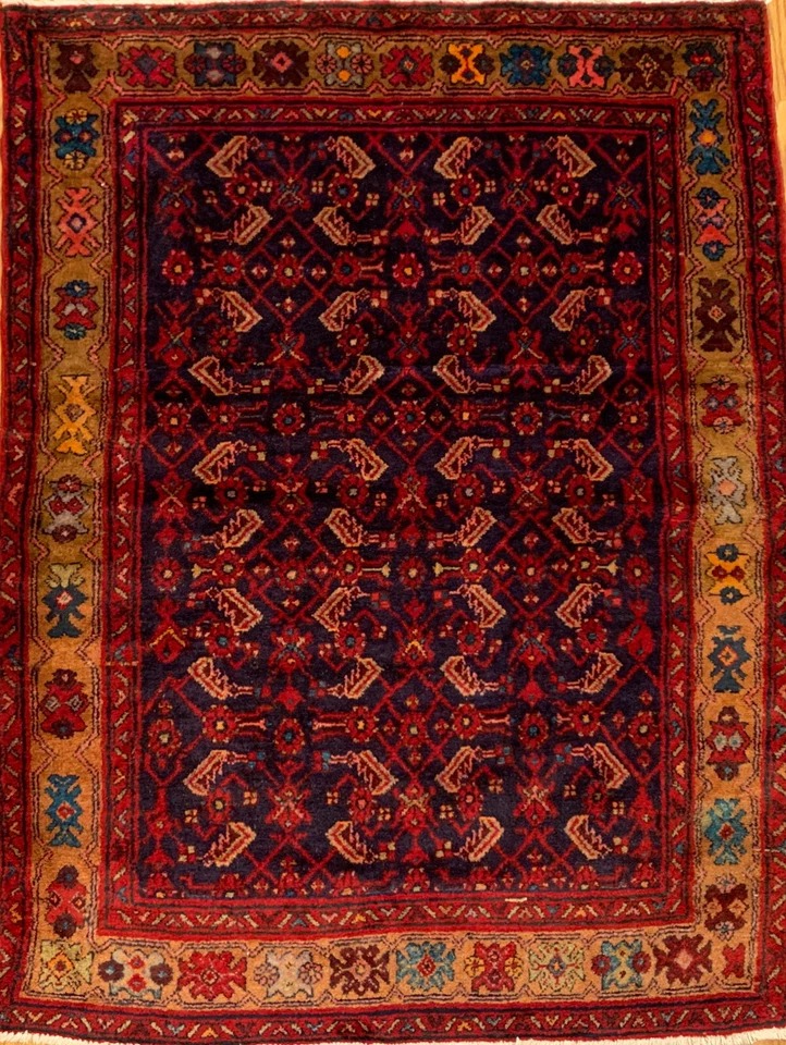 4.5  x 6.5  Vintage Tribal Red 100% Wool Hand Made Rug Vegetable Dye EB334842470640 Montaage