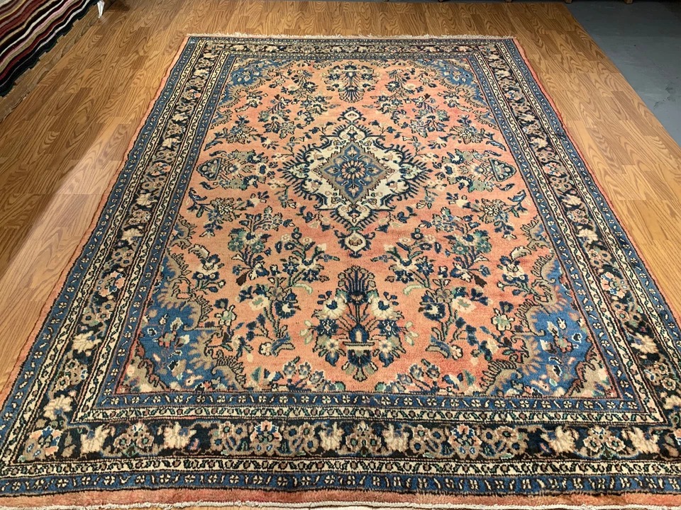 7.2 x 9.11 Vintage Hand Knotted 100% Wool Vegetable Dye Area Rug