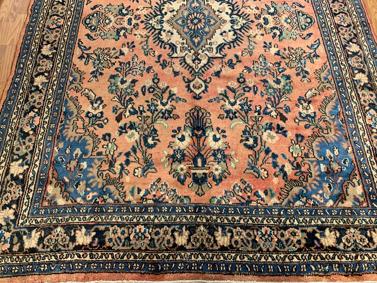7.2 x 9.11 Vintage Hand Knotted 100% Wool Vegetable Dye Area Rug