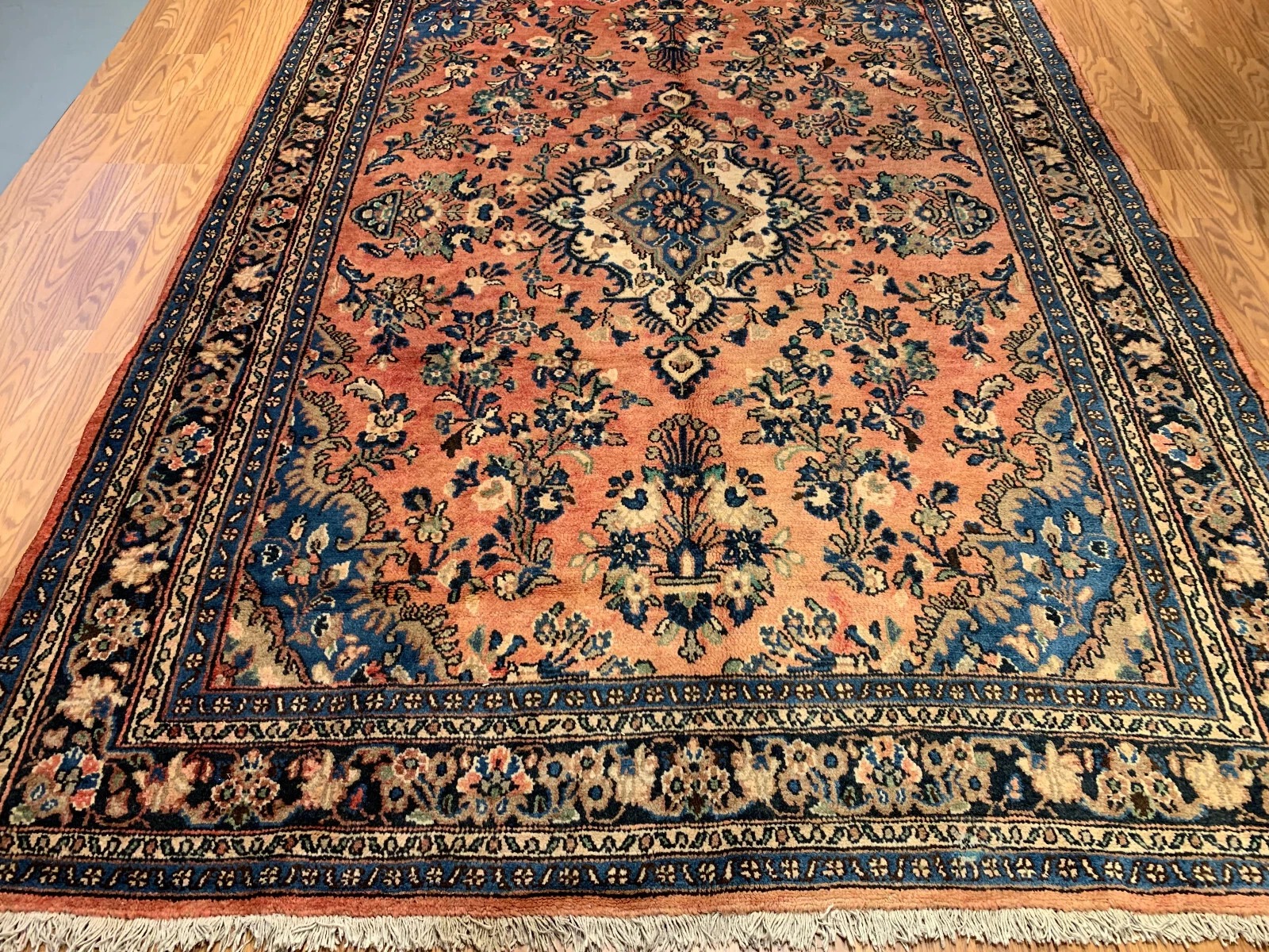 7.2 x 9.11 Vintage Hand Knotted 100% Wool Vegetable Dye Area Rug