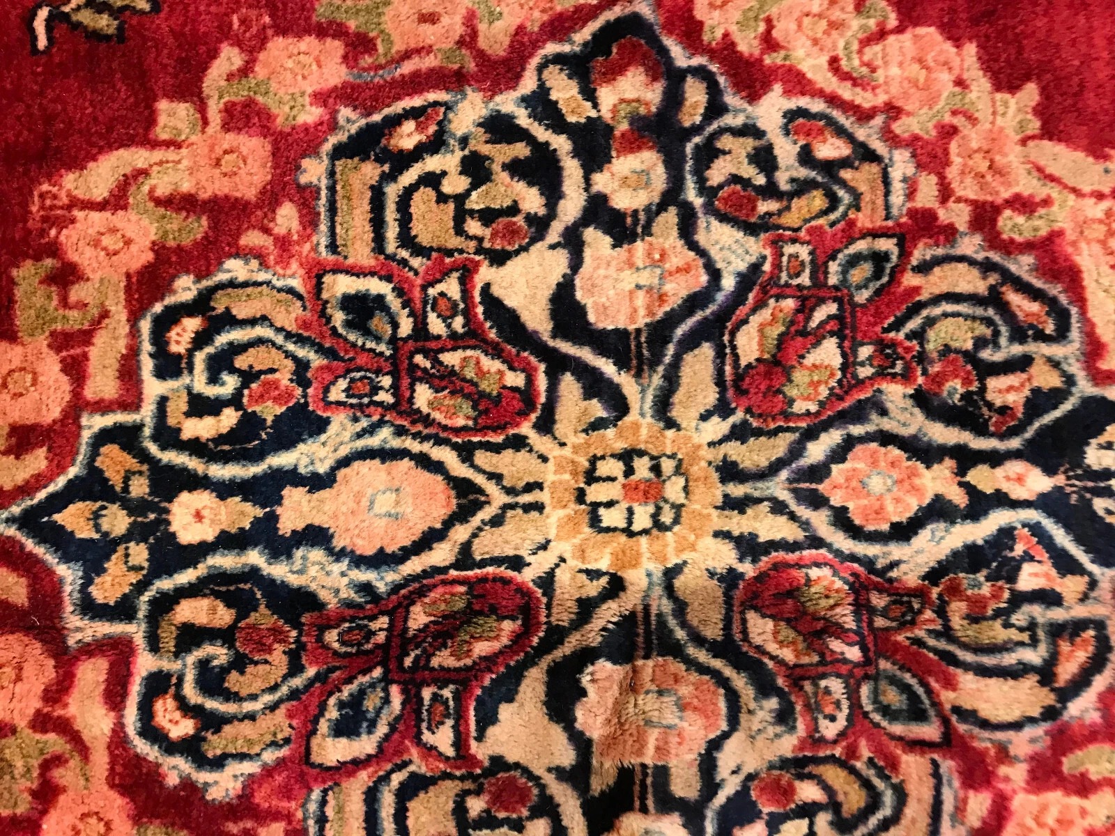 8.8 x 11.9 ft Antique Sarough Hand Knotted 100% Wool Area Rug Vegetable Dyes.