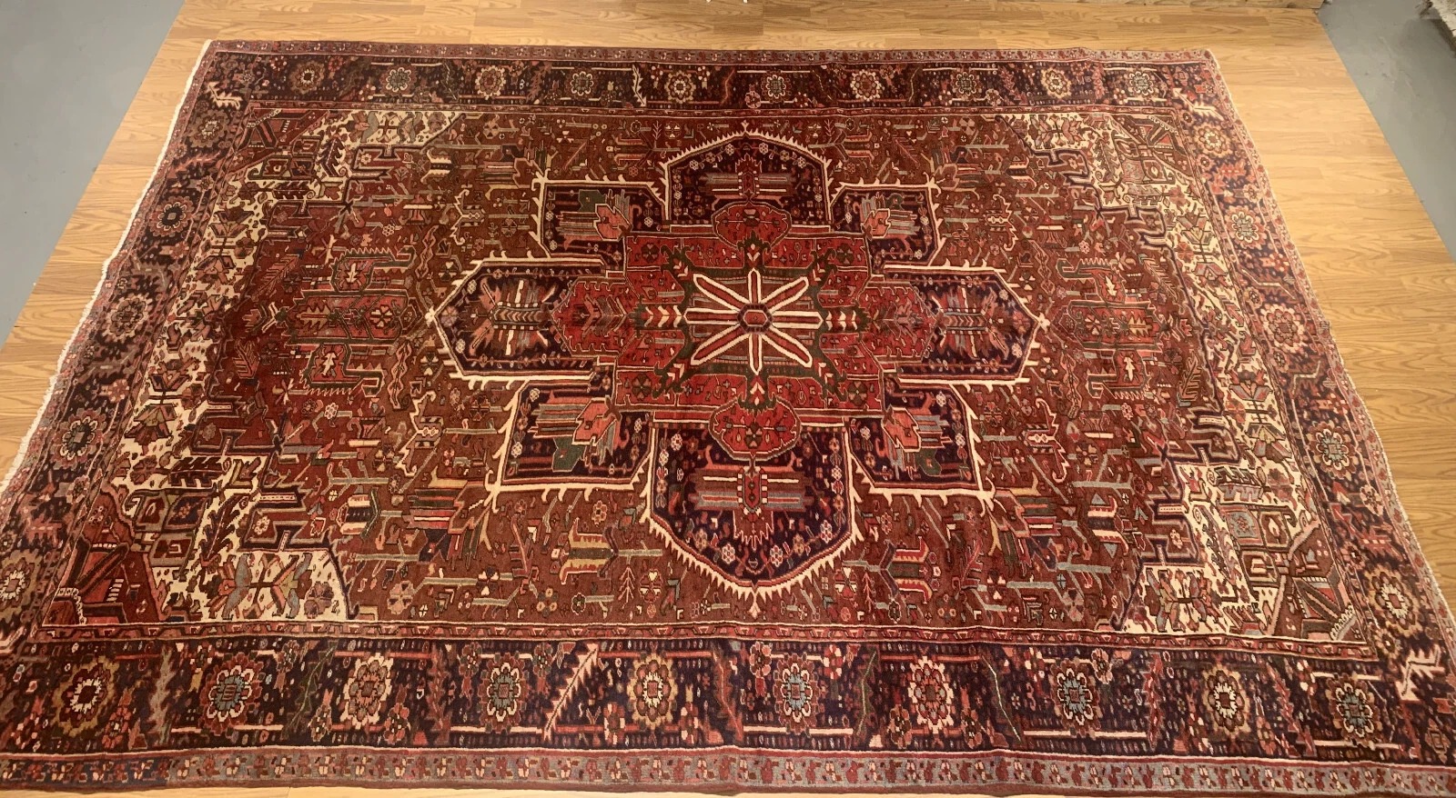 9.3 x 13.5 Antique Fine Hand Knotted 100% Wool Rug
