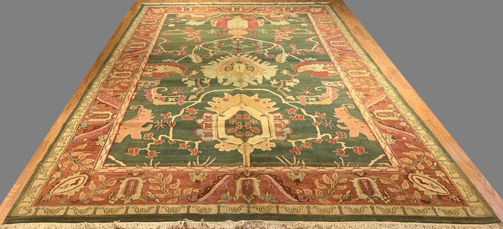 9.8 x 14 Indo Oushak Vegetable dye 100% Wool Hand Knotted Rug