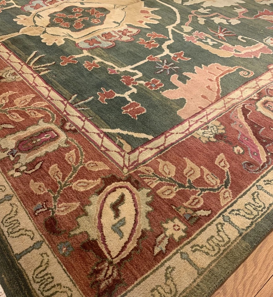 9.8 x 14 Indo Oushak Vegetable dye 100% Wool Hand Knotted Rug