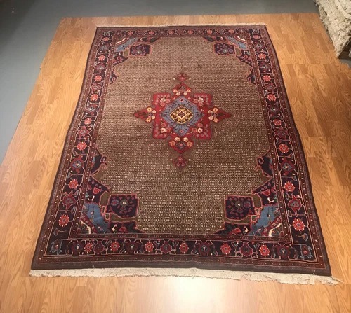 7.1 x 11.3 Vintage 100% Wool Hand Knotted Area Rug