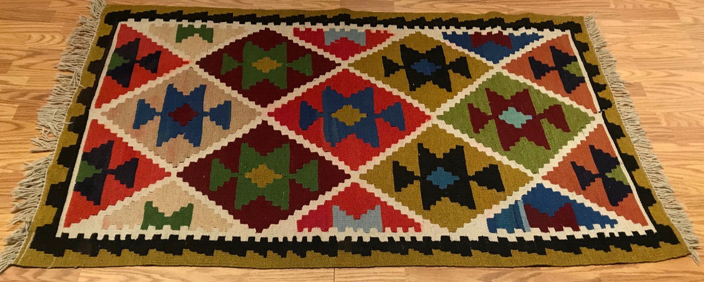 3.3x 5.2 Kilim 100% Wool Hand Knotted Area Rug