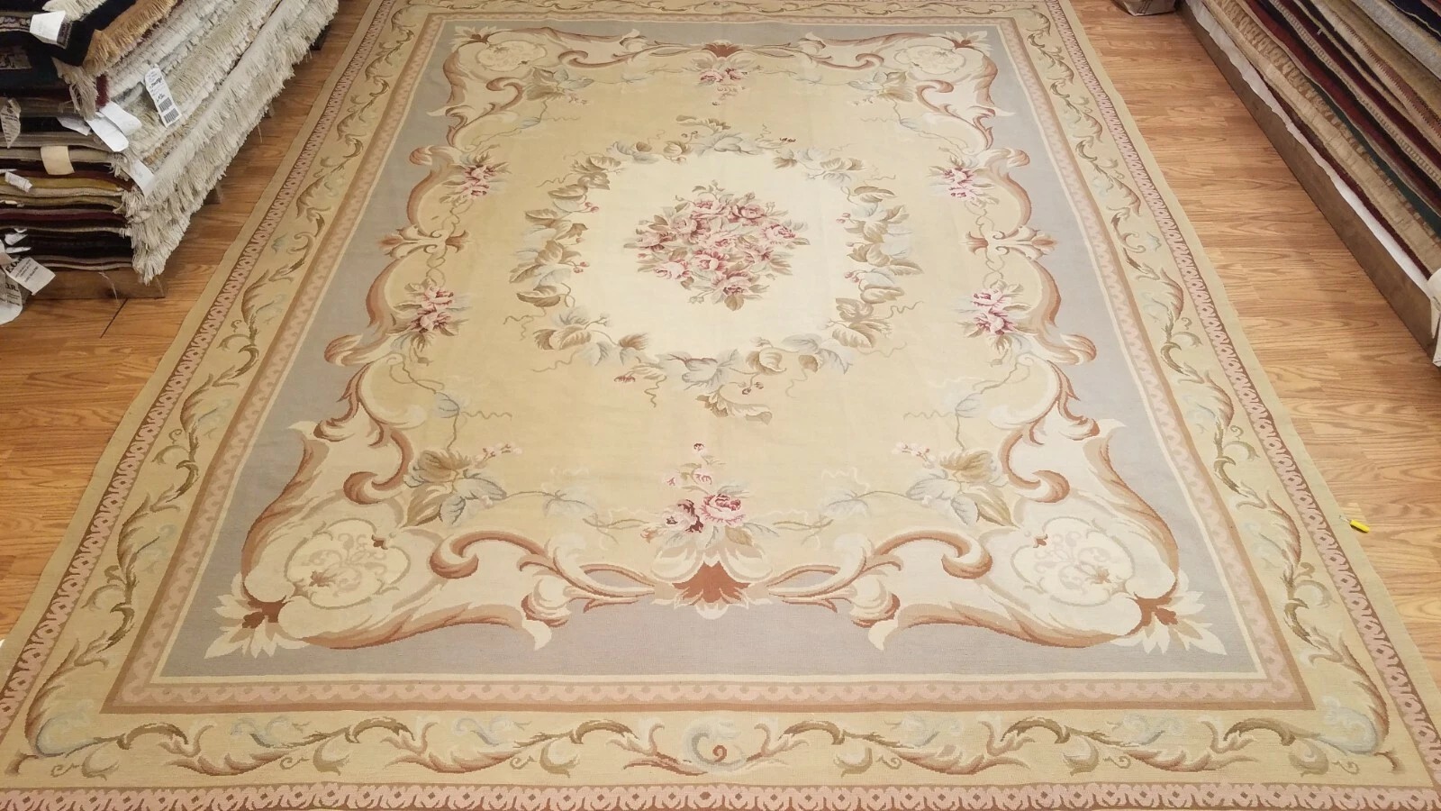 9 x 12 Hand woven French Aubusson Needle point 100% wool Area rug
