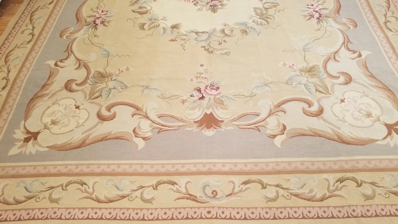 9 x 12 Hand woven French Aubusson Needle point 100% wool Area rug