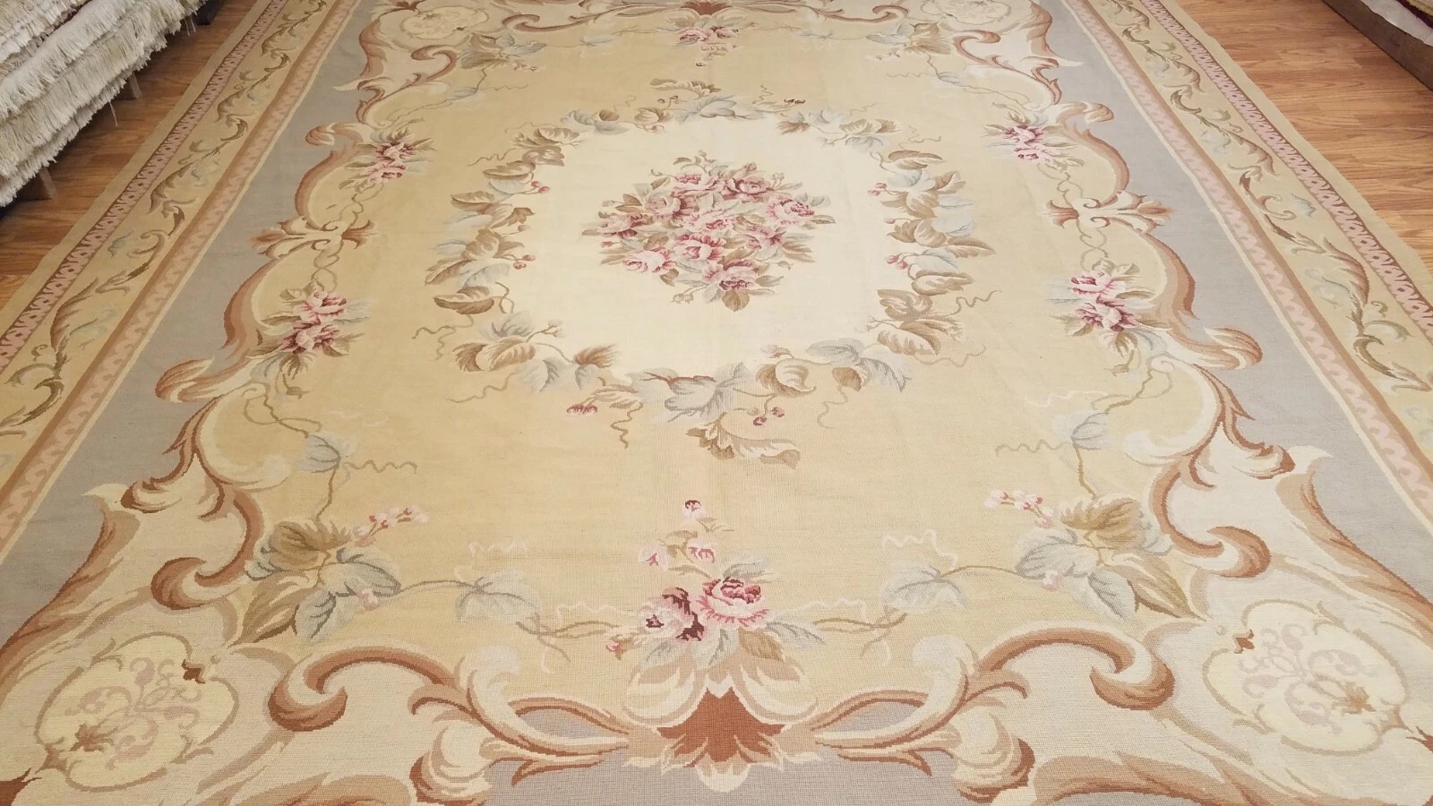 9 x 12 Hand woven French Aubusson Needle point 100% wool Area rug