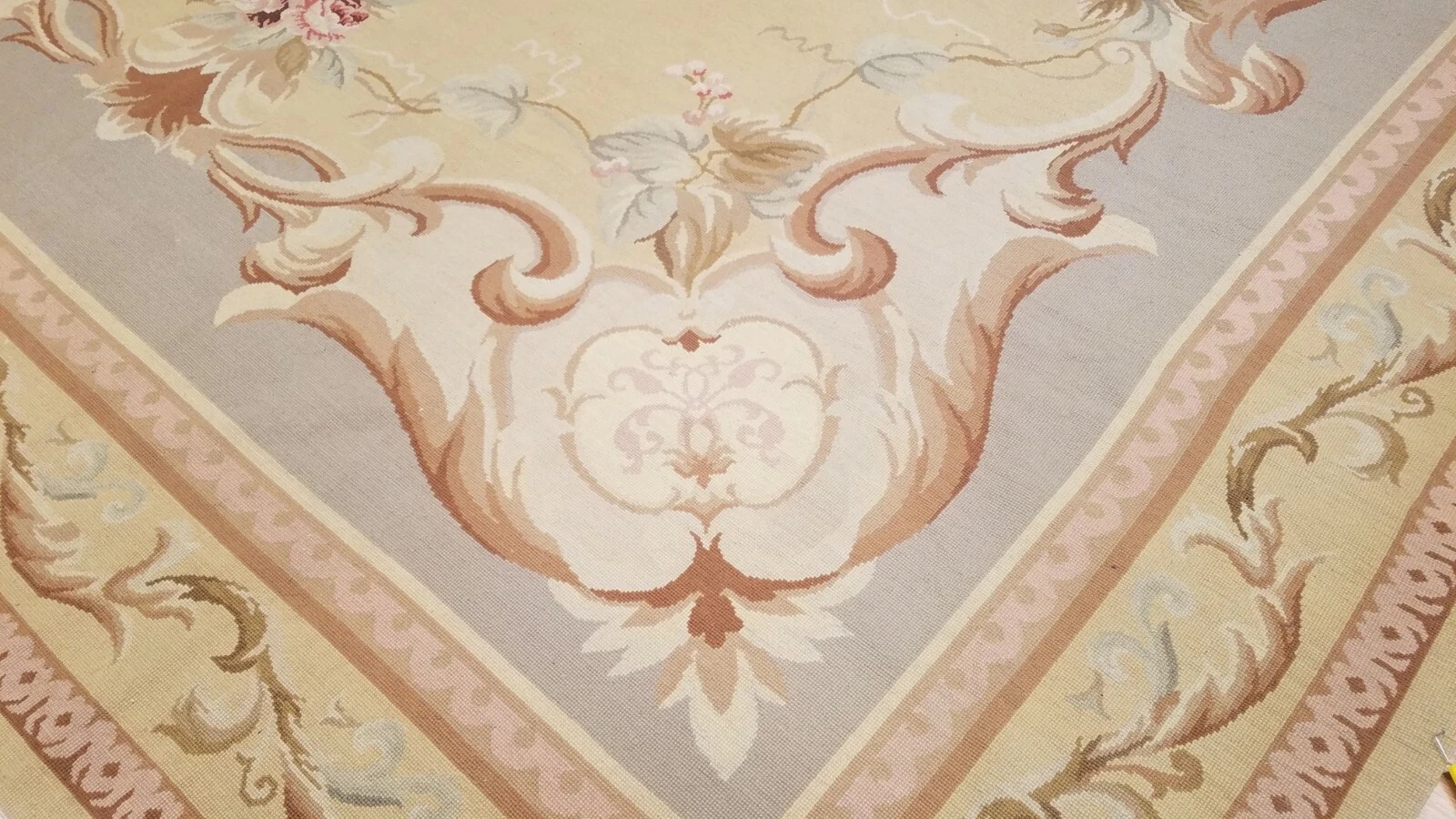 9 x 12 Hand woven French Aubusson Needle point 100% wool Area rug