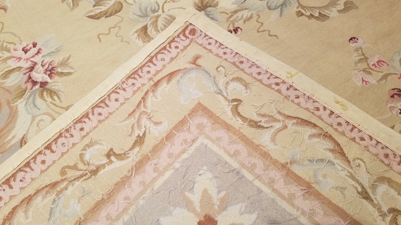 9 x 12 Hand woven French Aubusson Needle point 100% wool Area rug