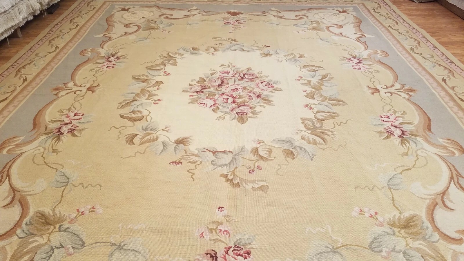 9 x 12 Hand woven French Aubusson Needle point 100% wool Area rug