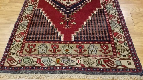 4 x 7 Vintage Tribal Turkish Anatolian Yuruk Hand Knotted Wool Rug
