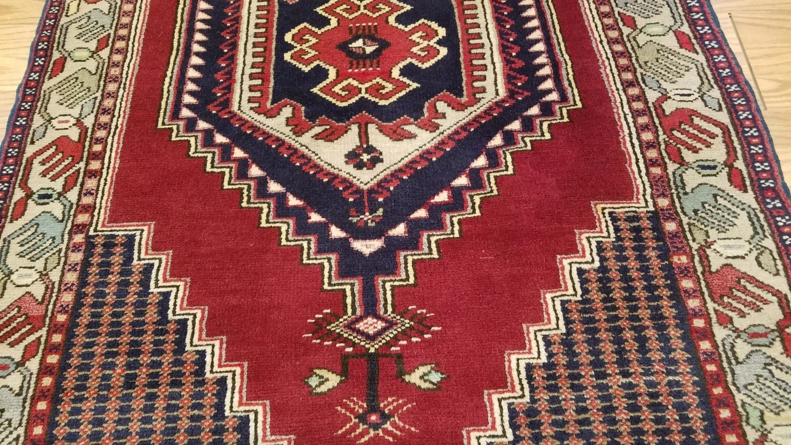 4 x 7 Vintage Tribal Turkish Anatolian Yuruk Hand Knotted Wool Rug