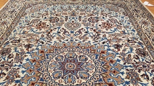 7 x 10 Ivory naein Wool Hand Knotted Area rug