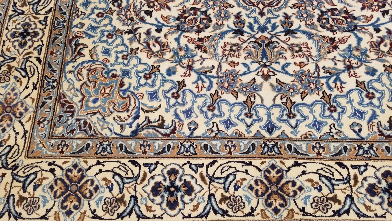 7 x 10 Ivory naein Wool Hand Knotted Area rug