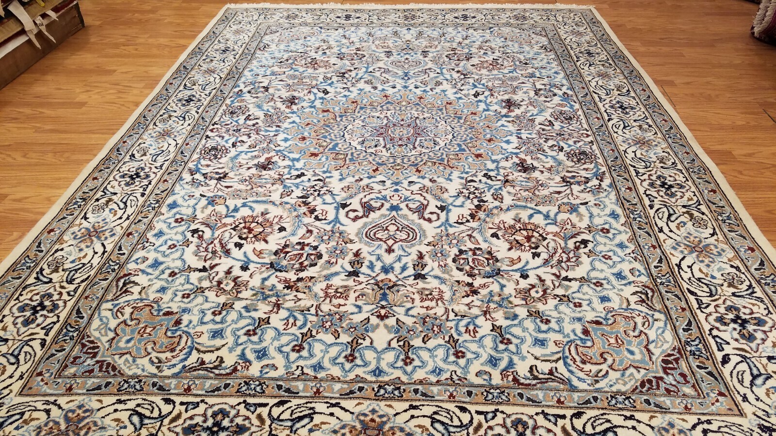 7 x 10 Ivory naein Wool Hand Knotted Area rug