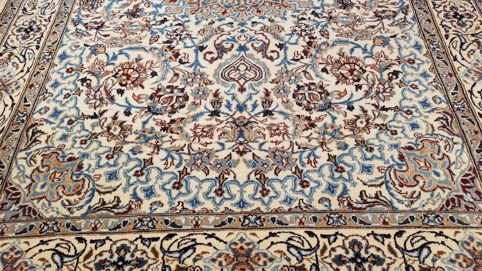 7 x 10 Ivory naein Wool Hand Knotted Area rug