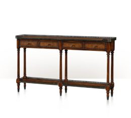 The Louis XVI Leather Console Table 5300-018BD Theodore Alexander