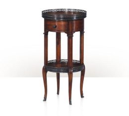 Walnut Circle Accent Table 5000-029 Theodore Alexander