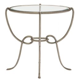 Round Chairside Table Glass Top 468-125G bernhardt