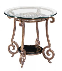 Zambrano Round End Table Base and Glass Top 582-123 bernhardt