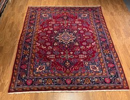 6.10 x 9.8 Vintage Hand Knotted 100% Wool Vegetable Dye Area Rug 12 Montaage Inc. image 1