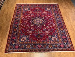 6.10 x 9.8 Vintage Hand Knotted 100% Wool Vegetable Dye Area Rug 12 Montaage Inc. image 2