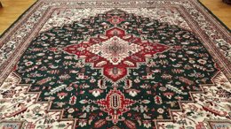 8 x 10 Green Indian Hand Knotted Wool Rug 13 Montaage Inc. image 12