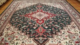 8 x 10 Green Indian Hand Knotted Wool Rug 13 Montaage Inc. image 20