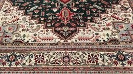 8 x 10 Green Indian Hand Knotted Wool Rug 13 Montaage Inc. image 6