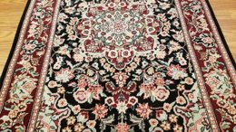 3 x 5 Black & Red Wool & Silk Hand Knotted Area rug 15 Montaage Inc. image 12