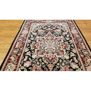 3 x 5 Black & Red Wool & Silk Hand Knotted Area rug 15 Montaage Inc. image 2