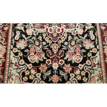 3 x 5 Black & Red Wool & Silk Hand Knotted Area rug 15 Montaage Inc. image 7