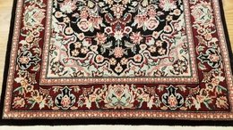 3 x 5 Black & Red Wool & Silk Hand Knotted Area rug 15 Montaage Inc. image 2