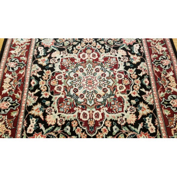3 x 5 Black & Red Wool & Silk Hand Knotted Area rug 15 Montaage Inc. image 8