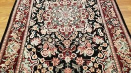 3 x 5 Black & Red Wool & Silk Hand Knotted Area rug 15 Montaage Inc. image 3