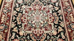 3 x 5 Black & Red Wool & Silk Hand Knotted Area rug 15 Montaage Inc. image 7