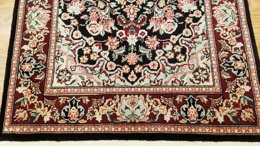 3 x 5 Black & Red Wool & Silk Hand Knotted Area rug 15 Montaage Inc. image 8