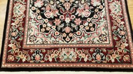 3 x 5 Black & Red Wool & Silk Hand Knotted Area rug 15 Montaage Inc. image 9
