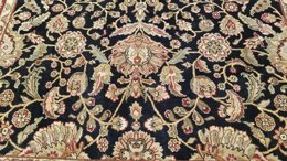 8 x 10 Black & Red Indo Agra Hand Knotted Oriental Wool Carpet 18 Montaage Inc. image 13