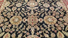 8 x 10 Black & Red Indo Agra Hand Knotted Oriental Wool Carpet 18 Montaage Inc. image 20