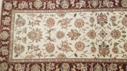 2.5 x 8 Ivory & Red Fine Quality Wool & Silk Hand Knotted Oriental Rug 46 Montaage Inc. image 14