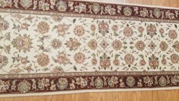 2.5 x 8 Ivory & Red Fine Quality Wool & Silk Hand Knotted Oriental Rug 46 Montaage Inc. image 16