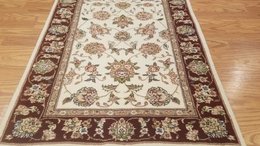 2.5 x 8 Ivory & Red Fine Quality Wool & Silk Hand Knotted Oriental Rug 46 Montaage Inc. image 2